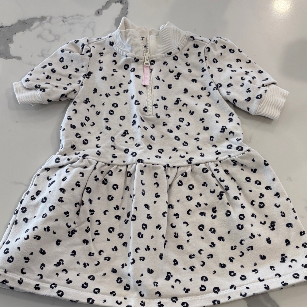 Janie and Jack White Dress with Black Spots